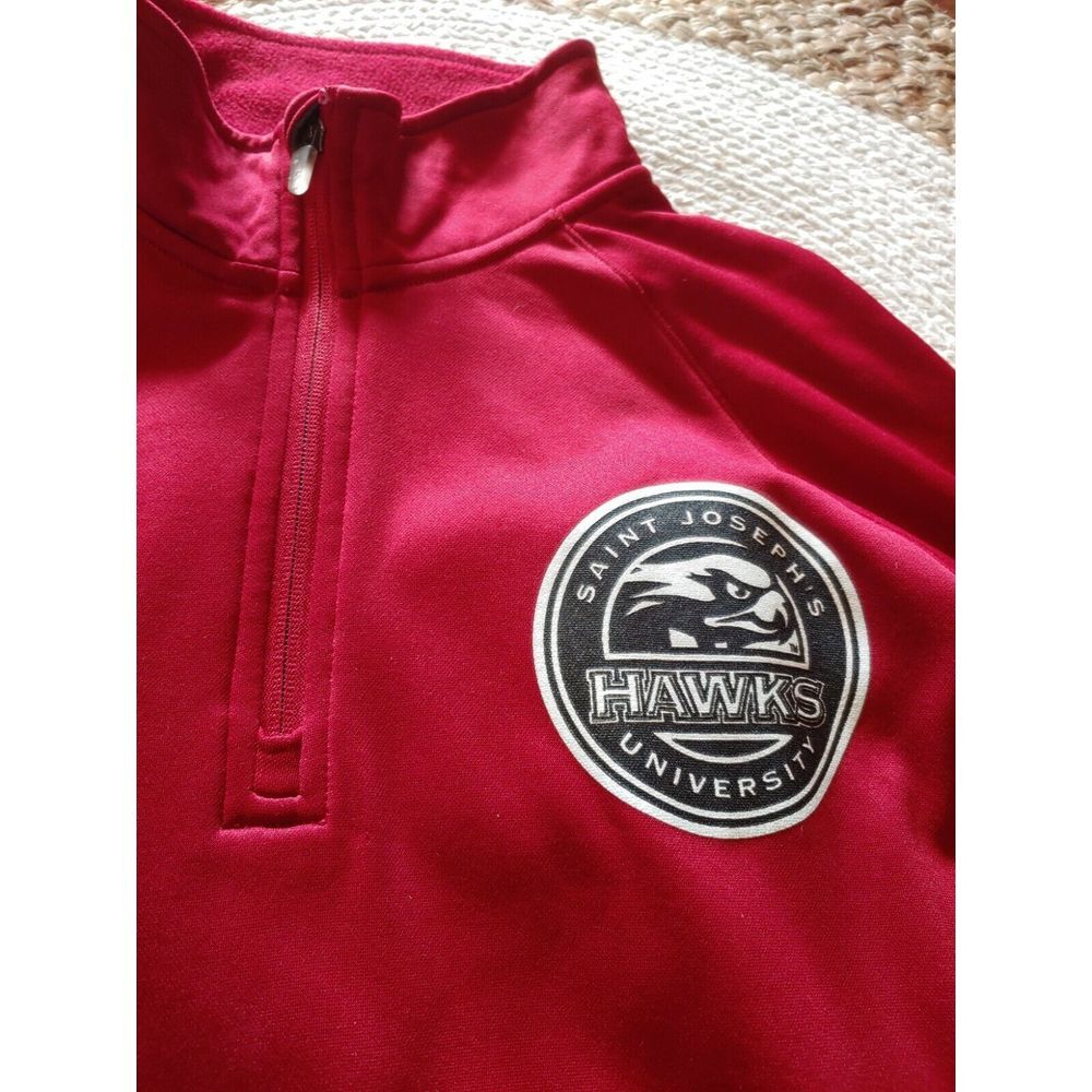 Champion Saint Josephs University Hawks Quarter‎ Zip Pullover Red Mens Small - Picture 7 of 10